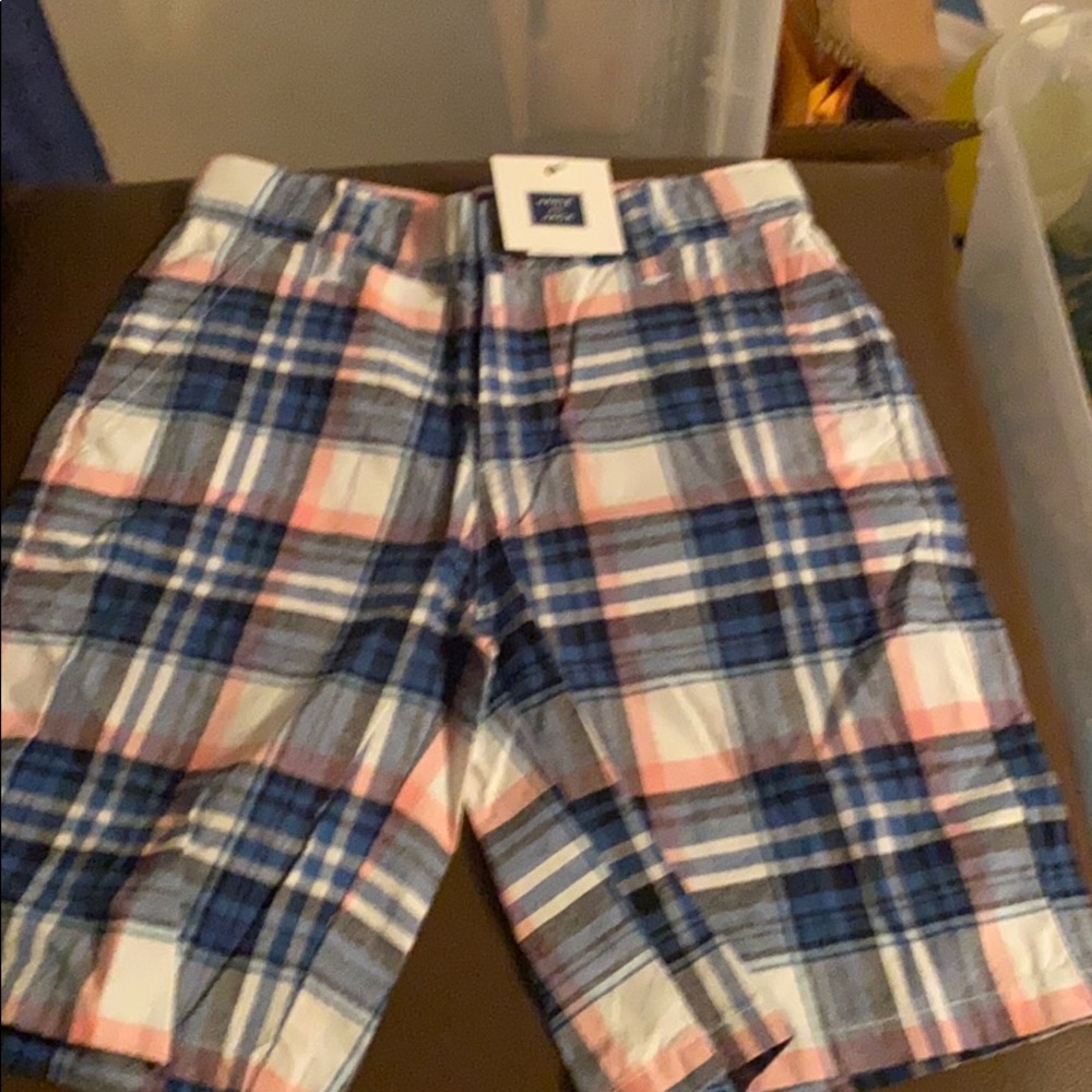 Janie and Jack Blue and pink Plad shorts